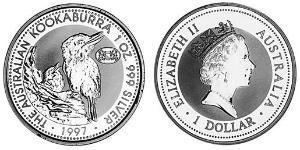 1 Dólar Australia (1939 - ) Plata Isabel II (1926-2022)