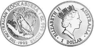 1 Dólar Australia (1939 - ) Plata Isabel II (1926-2022)