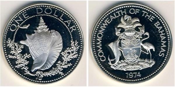 1 Dólar Bahamas Plata 