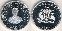 1 Dólar Barbados Plata 
