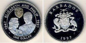 1 Dólar Barbados Plata 