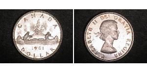 1 Dólar Canadá Plata Isabel II (1926-2022)