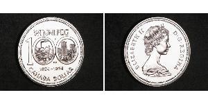 1 Dólar Canadá Plata Isabel II (1926-2022)