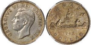 1 Dólar Canadá Plata Jorge VI (1895-1952)