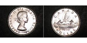 1 Dólar Canadá Plata Isabel II (1926-2022)