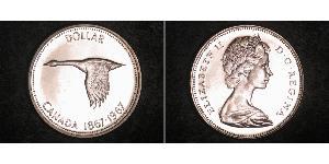 1 Dólar Canadá Plata Isabel II (1926-2022)