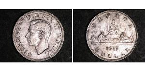 1 Dólar Canadá Plata Jorge VI (1895-1952)