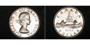 1 Dólar Canadá Plata Isabel II (1926-2022)