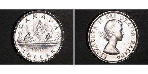 1 Dólar Canadá Plata Isabel II (1926-2022)