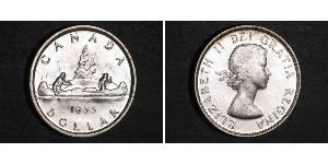 1 Dólar Canadá Plata Isabel II (1926-2022)