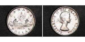 1 Dólar Canadá Plata Isabel II (1926-2022)