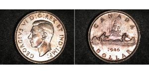 1 Dólar Canadá Plata Jorge VI (1895-1952)