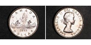 1 Dólar Canadá Plata Isabel II (1926-2022)