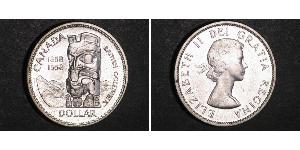 1 Dólar Canadá Plata Isabel II (1926-2022)