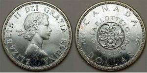 1 Dólar Canadá Plata Isabel II (1926-2022)