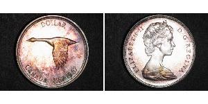 1 Dólar Canadá Plata Isabel II (1926-2022)