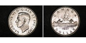 1 Dólar Canadá Plata Jorge VI (1895-1952)