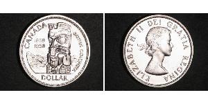 1 Dólar Canadá Plata Isabel II (1926-2022)