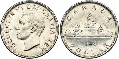 1 Dólar Canadá Plata Jorge VI (1895-1952)