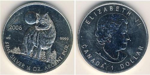 1 Dólar Canadá Plata 