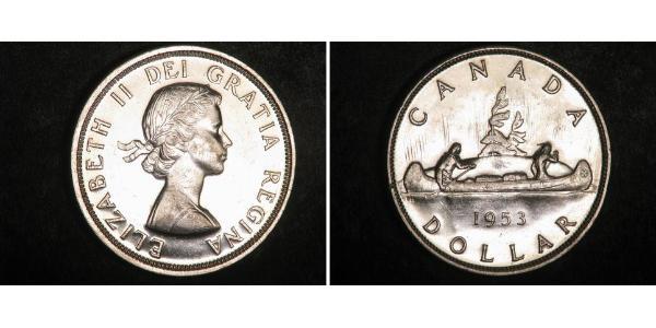1 Dólar Canadá Plata Isabel II (1926-2022)