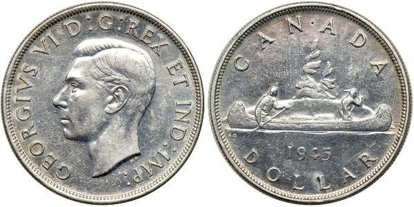 1 Dólar Canadá Plata Jorge VI (1895-1952)