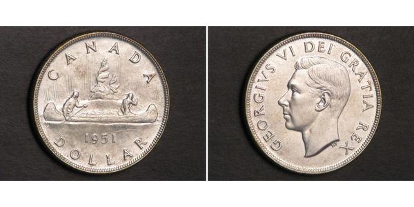 1 Dólar Canadá Plata Jorge VI (1895-1952)