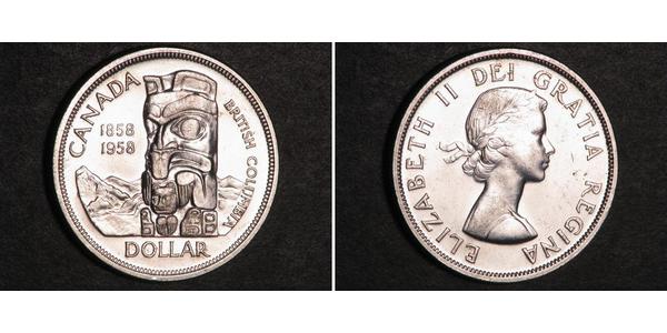 1 Dólar Canadá Plata Isabel II (1926-2022)