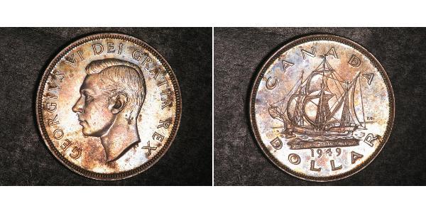 1 Dólar Canadá Plata Jorge VI (1895-1952)