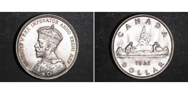 1 Dólar Canadá Plata Jorge V (1865-1936)