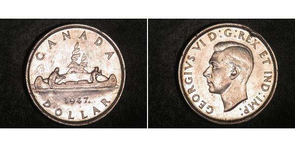 1 Dólar Canadá Plata Jorge VI (1895-1952)