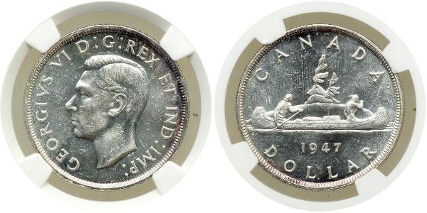 1 Dólar Canadá Plata Jorge VI (1895-1952)
