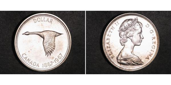 1 Dólar Canadá Plata Isabel II (1926-2022)