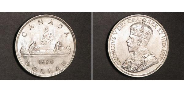 1 Dólar Canadá Plata Jorge V (1865-1936)