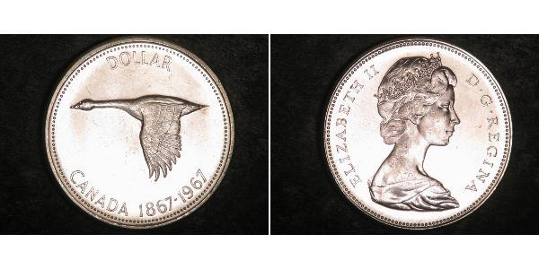 1 Dólar Canadá Plata Isabel II (1926-2022)