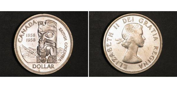 1 Dólar Canadá Plata Isabel II (1926-2022)