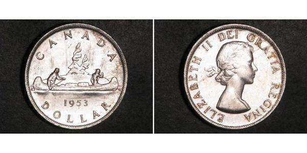 1 Dólar Canadá Plata Isabel II (1926-2022)