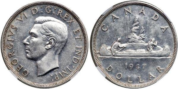 1 Dólar Canadá Plata Jorge VI (1895-1952)