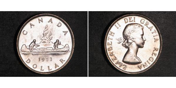 1 Dólar Canadá Plata Isabel II (1926-2022)