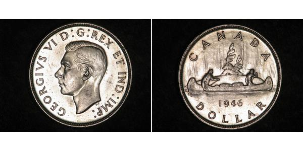 1 Dólar Canadá Plata Jorge VI (1895-1952)