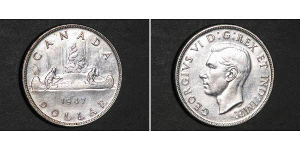 1 Dólar Canadá Plata Jorge VI (1895-1952)