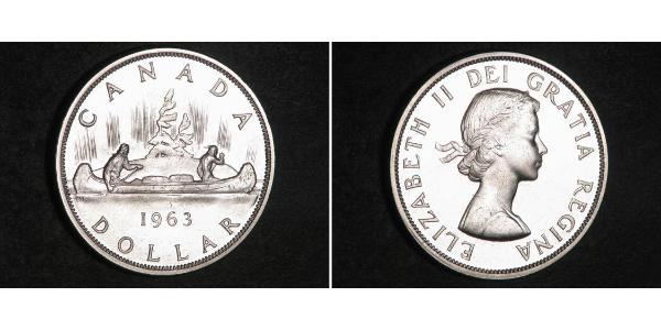 1 Dólar Canadá Plata Isabel II (1926-2022)