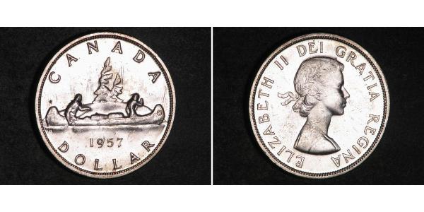 1 Dólar Canadá Plata Isabel II (1926-2022)