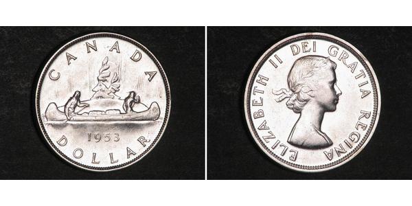 1 Dólar Canadá Plata Isabel II (1926-2022)