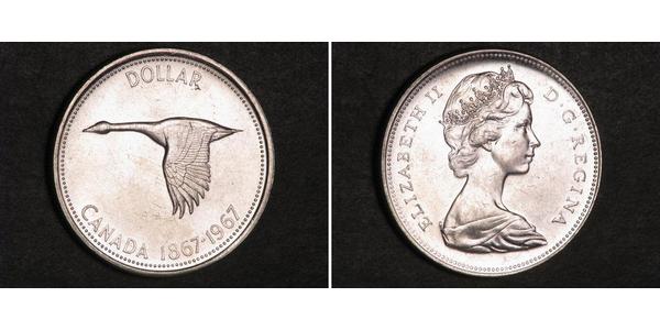 1 Dólar Canadá Plata Isabel II (1926-2022)