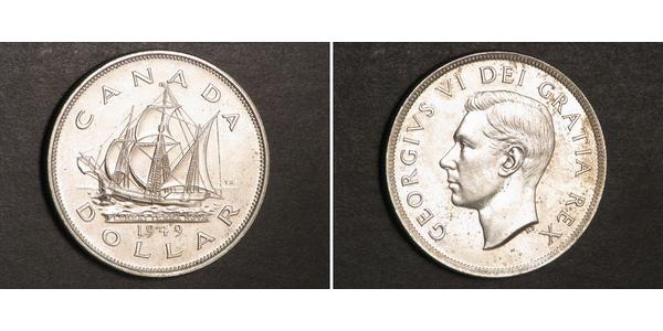 1 Dólar Canadá Plata Jorge VI (1895-1952)