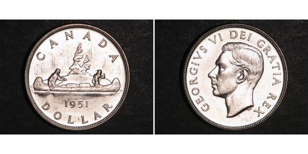 1 Dólar Canadá Plata Jorge VI (1895-1952)