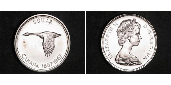 1 Dólar Canadá Plata Isabel II (1926-2022)