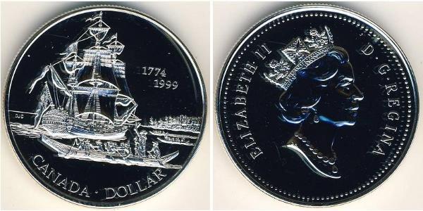 1 Dólar Canadá Plata 