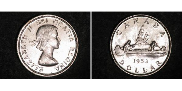 1 Dólar Canadá Plata Isabel II (1926-2022)